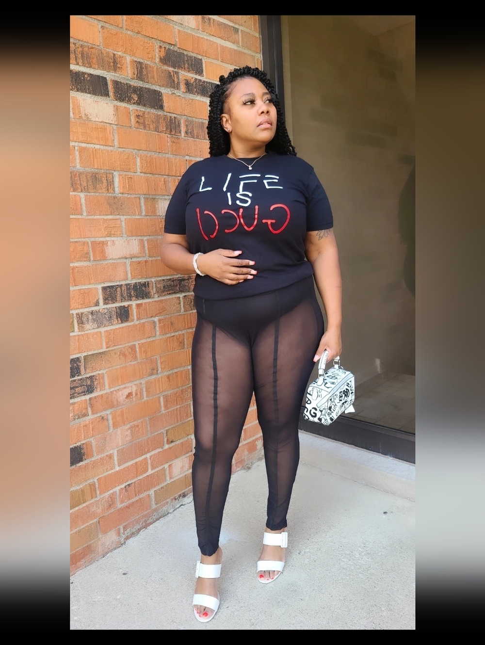 Life Is Gucci Black Graphic Tee